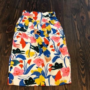 Floral midi pencil skirt